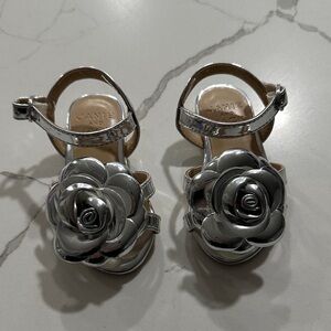 Janie and Jack Metallic floral sandal